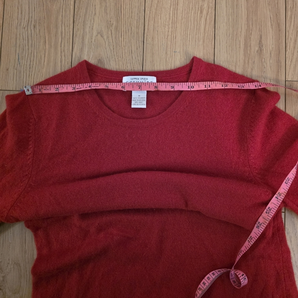 Vintage Sutton Studio Red Cashmere Sweater- M - Picture 10 of 13